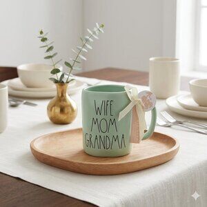 NWT Rae Dunn Mint Green Ceramic Coffee Mug Wife Mom Grandma